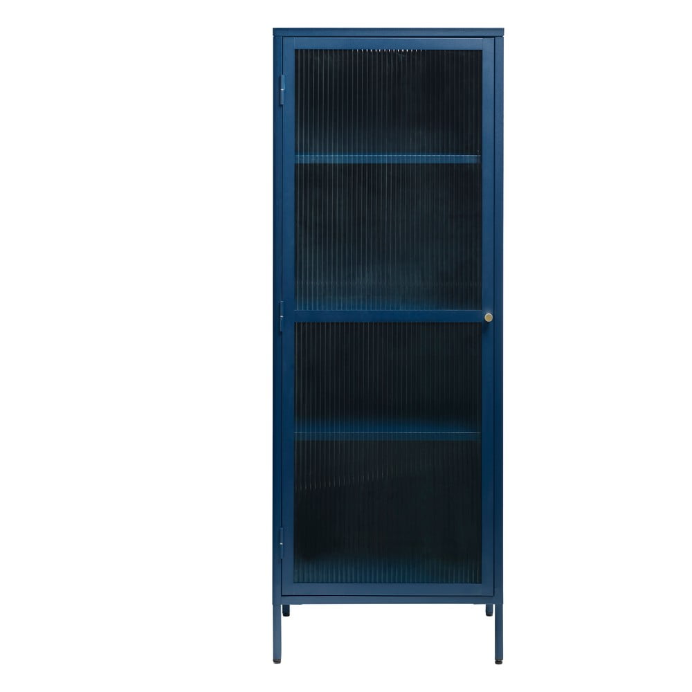 Bronco kék fém tálalószekrény, magasság 160 cm - unique furniture