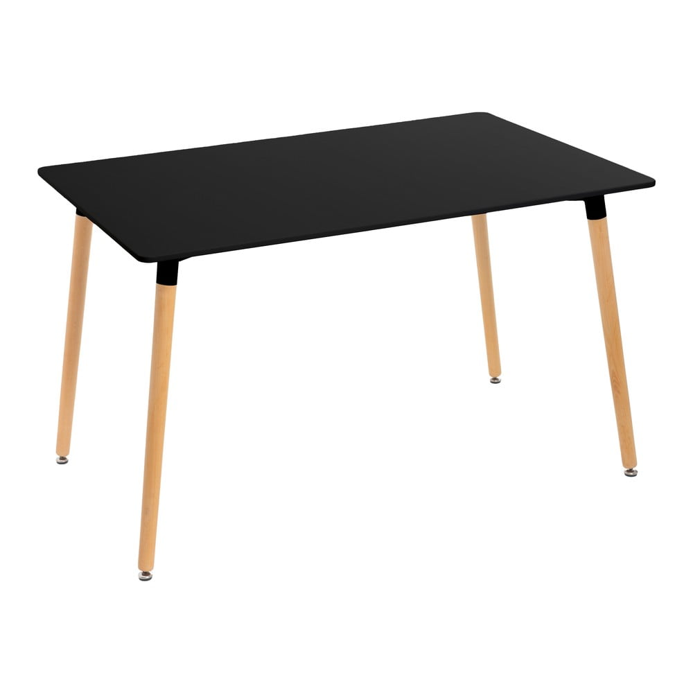 Fekete étkezőasztal fekete asztallappal 80x120 cm – casa selección
