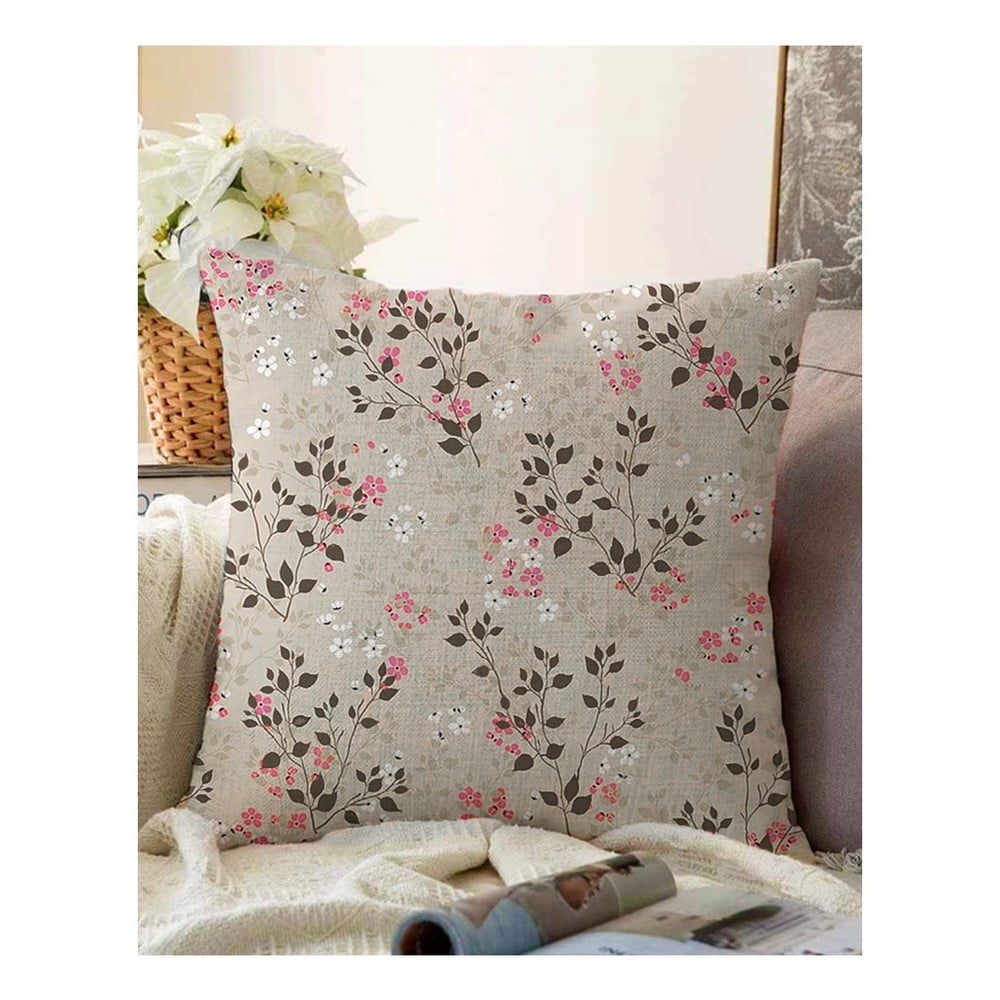 Bloom barna pamut keverék párnahuzat, 55 x 55 cm - Minimalist Cushion Covers