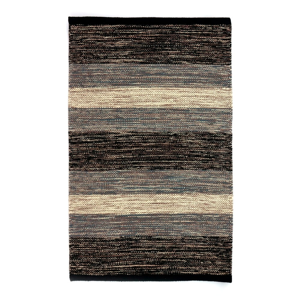 Happy fekete-szürke pamut szőnyeg, 55 x 180 cm - Webtappeti