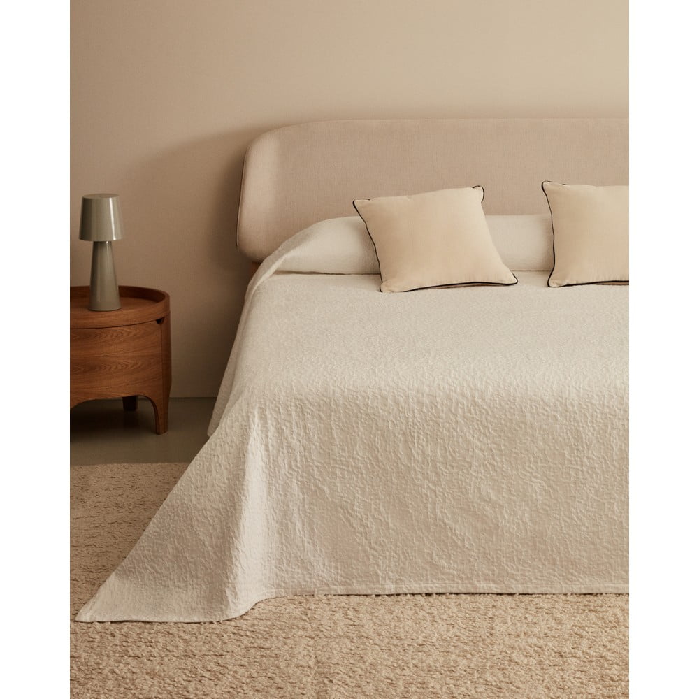Fehér pamut ágytakaró franciaágyra 240x260 cm marimurtra – kave home