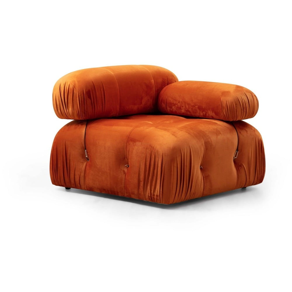 Narancssárga bársony kanapé modul (jobb oldali) bubble – artie