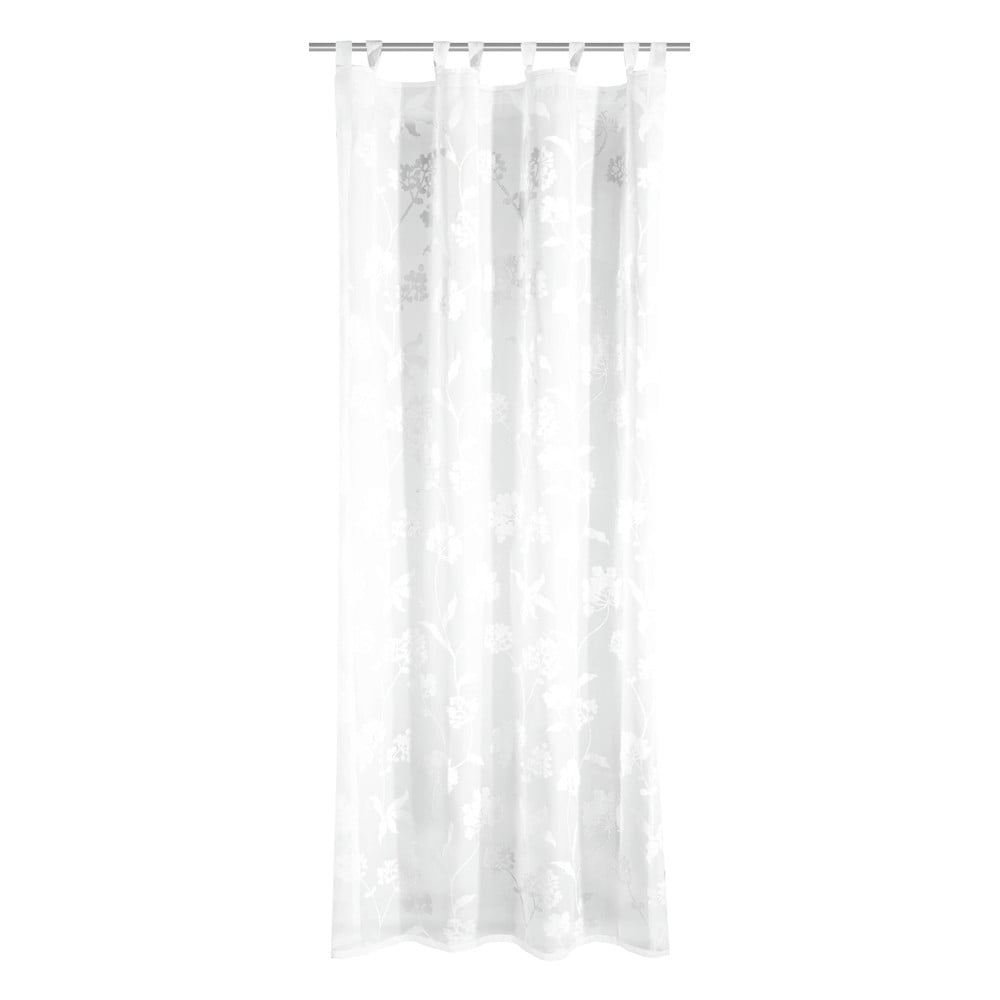 Fehér voile fényáteresztő függöny 135x245 cm Flowers – Sehlbach