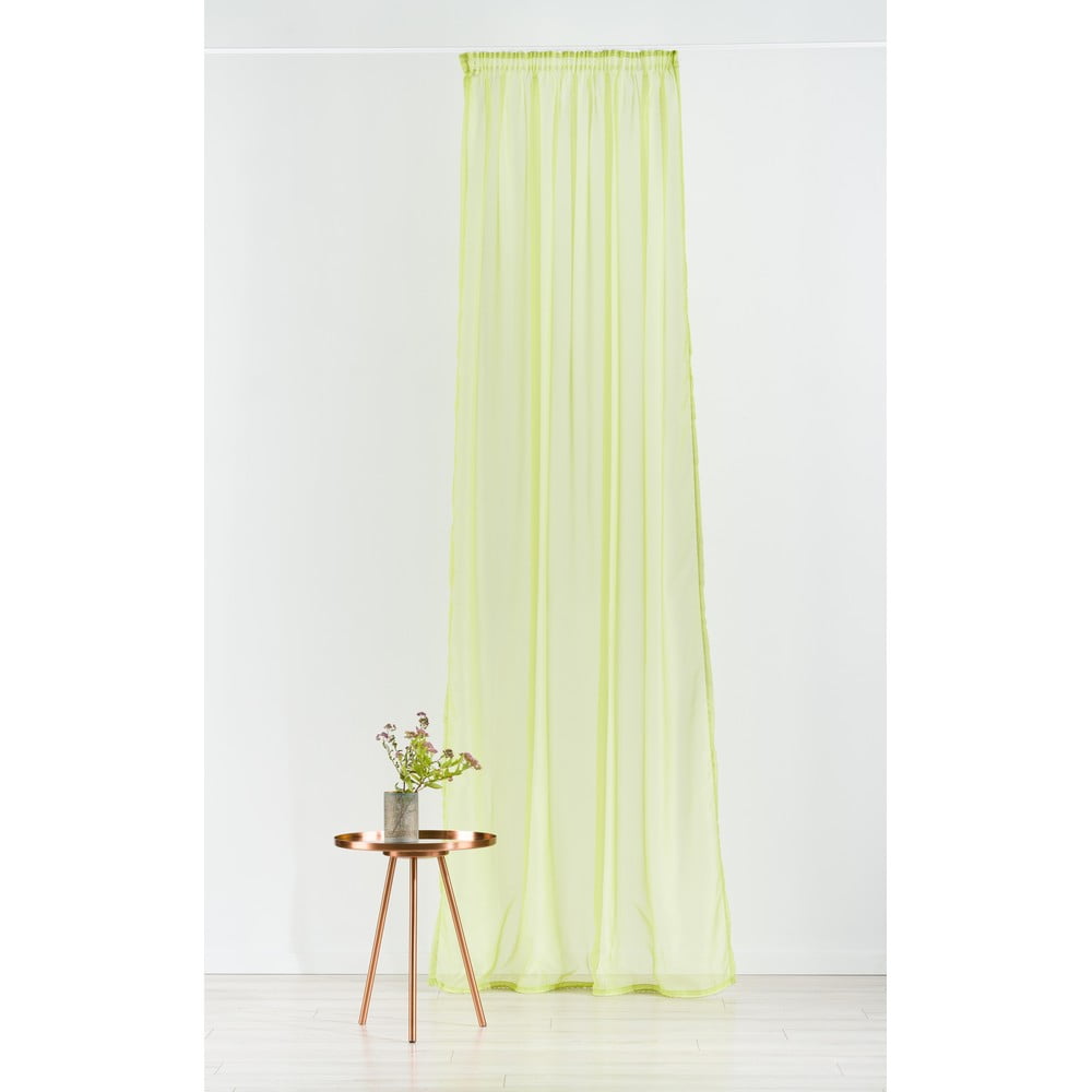 Sárga-zöld átlátszó függöny 300x245 cm Voile – Mendola Fabrics