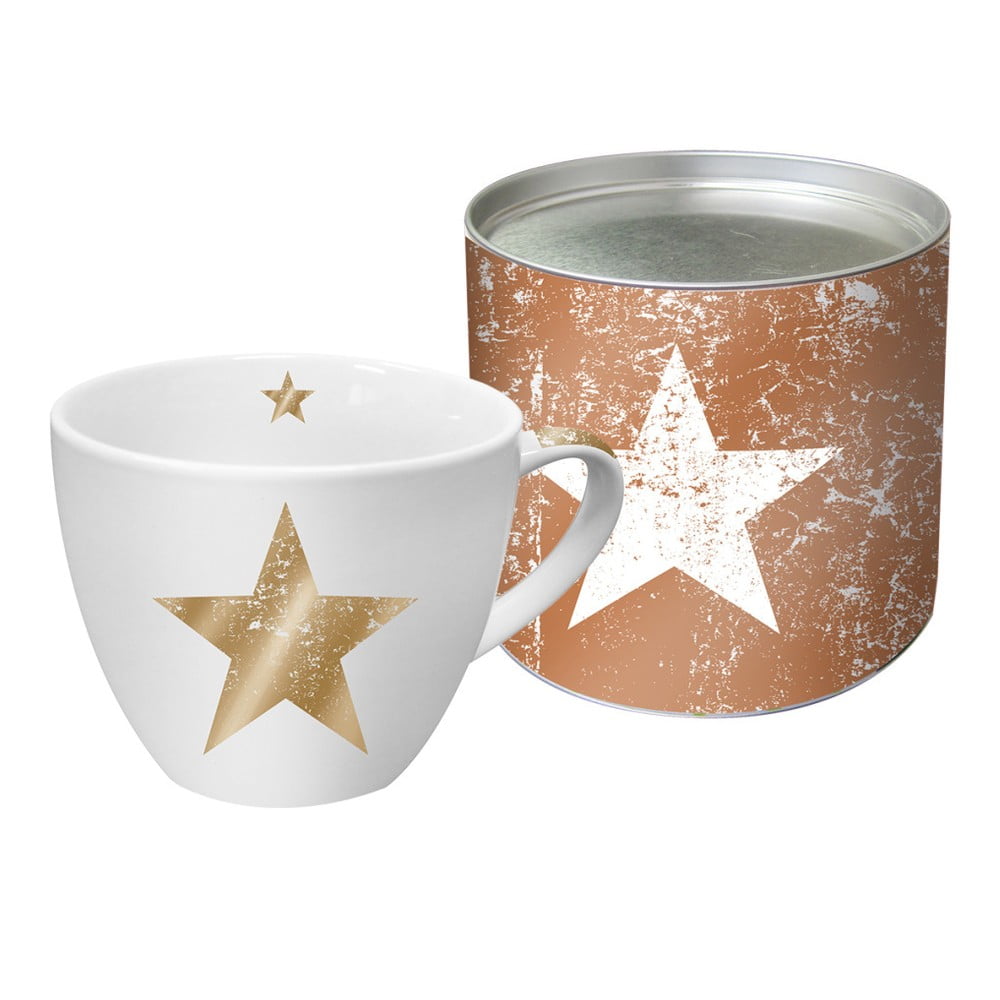 Fashion Real Star Bronze & Gold porcelán bögre karácsonyi motívummal, díszdobozban, 450 ml - PPD