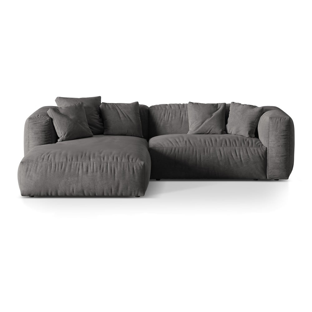 Szürke buklé moduláris sarokkanapé (bal oldali) Martina – Micadoni Home