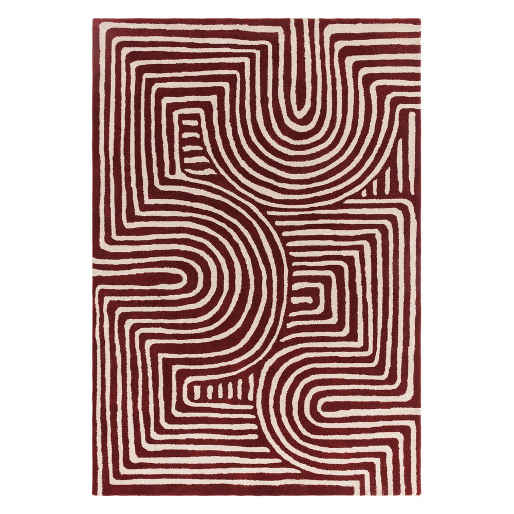 Borvörös kézi szövésű gyapjú szőnyeg 200x290 cm reef – asiatic carpets