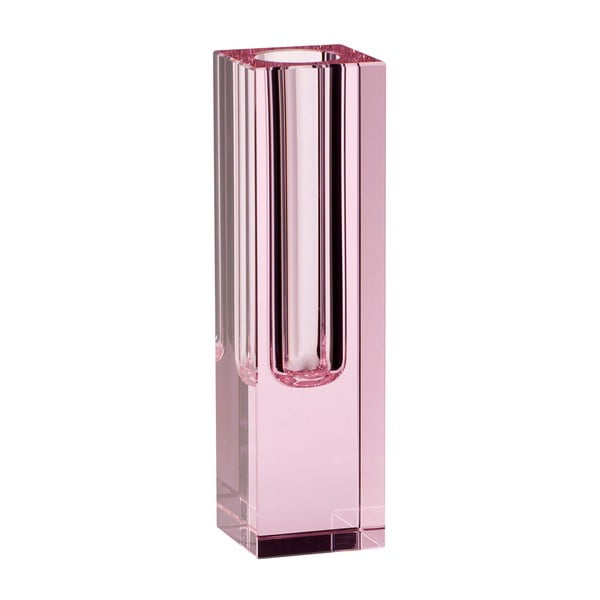 Crystal rózsaszín üveg váza, magasság 18 cm - Hübsch