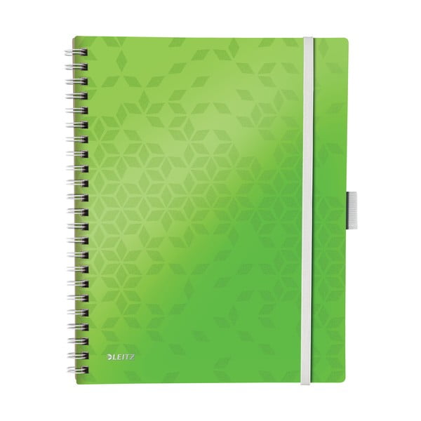 Zöld hordozható vonalas jegyzetfüzet, 80 lap - Leitz