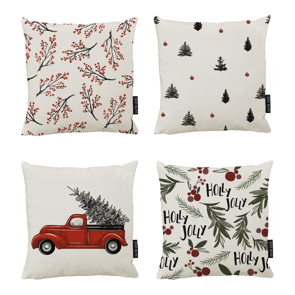 Párnahuzat szett 4 db-os karácsonyi mintával 50x50 cm – Butter Kings