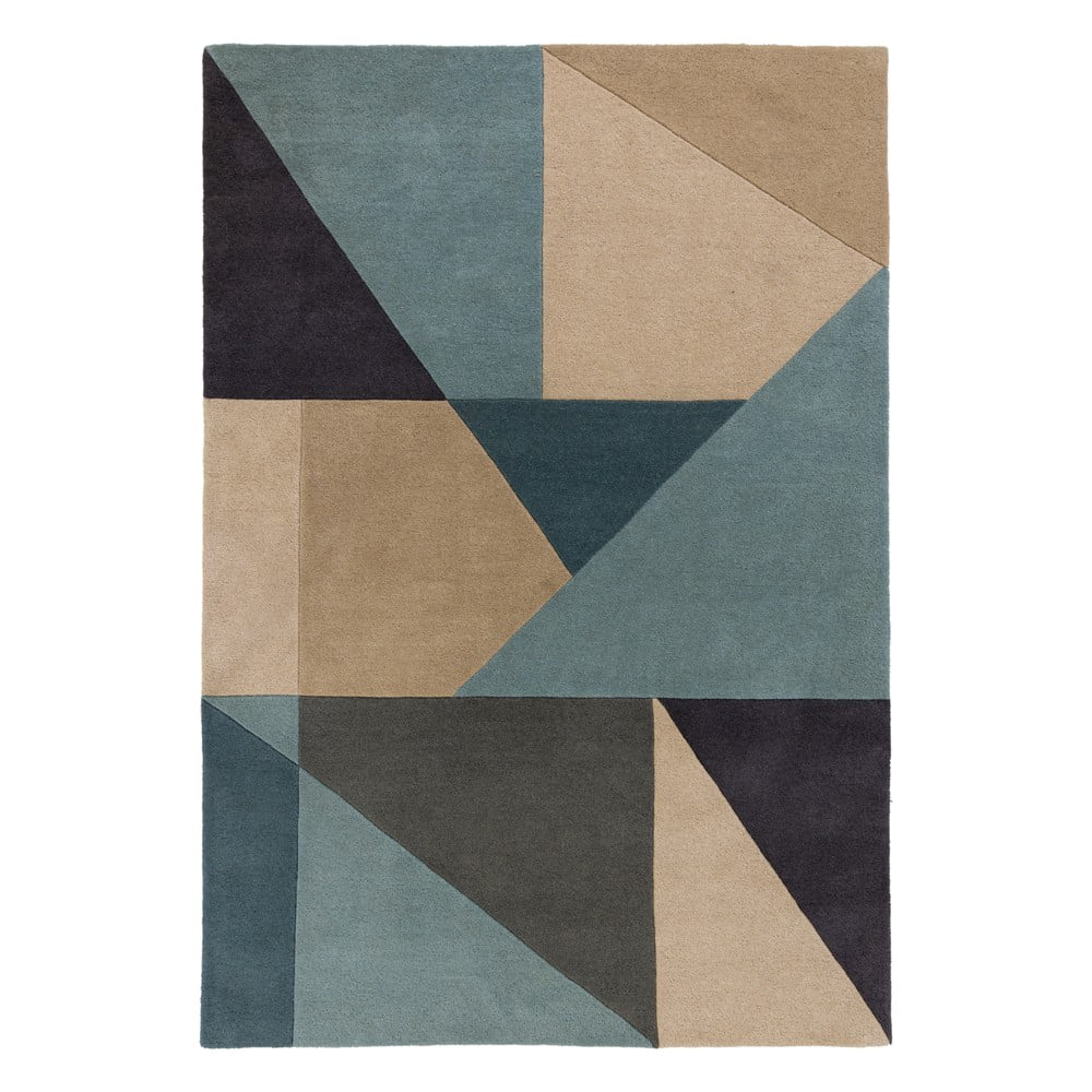 Kék-bézs gyapjú szőnyeg 230x160 cm Arlo Harper - Flair Rugs
