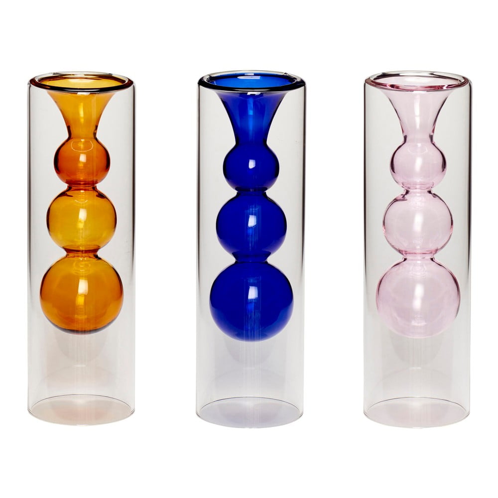 Colors 3 db-os üveg váza szett, magasság 23 cm - Hübsch
