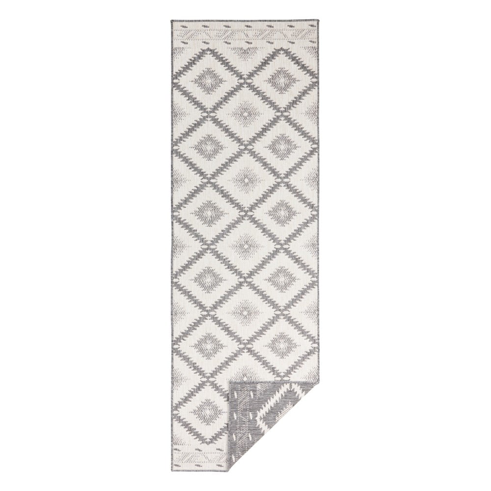Malibu szürke-krémszínű kültéri szőnyeg, 80 x 350 cm - NORTHRUGS