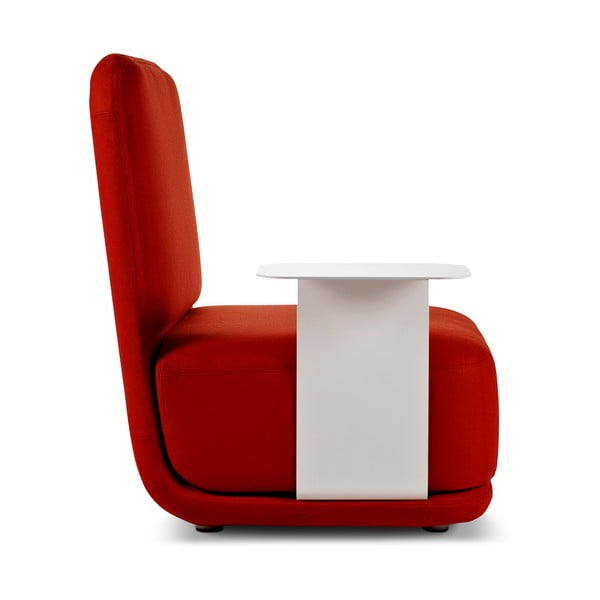 Standby High + Side Table piros fotel fehér fém kisasztallal - Softline