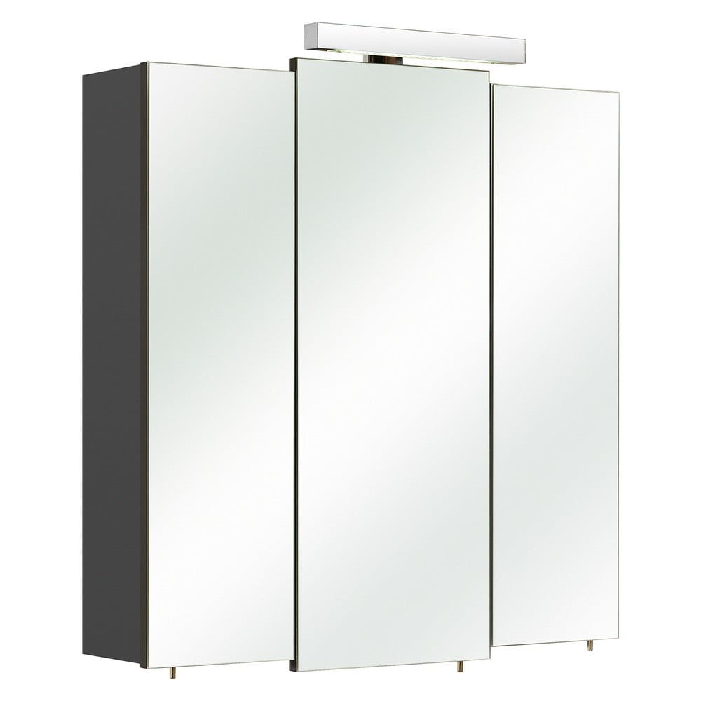 Sötétszürke függő fürdőszoba szekrény tükörrel 83x73 cm Set 311 - Pelipal