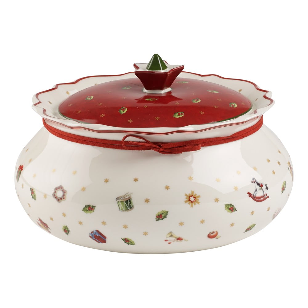 Piros-fehér porcelán ételtartó, magasság 14,4 cm - Villeroy & Boch