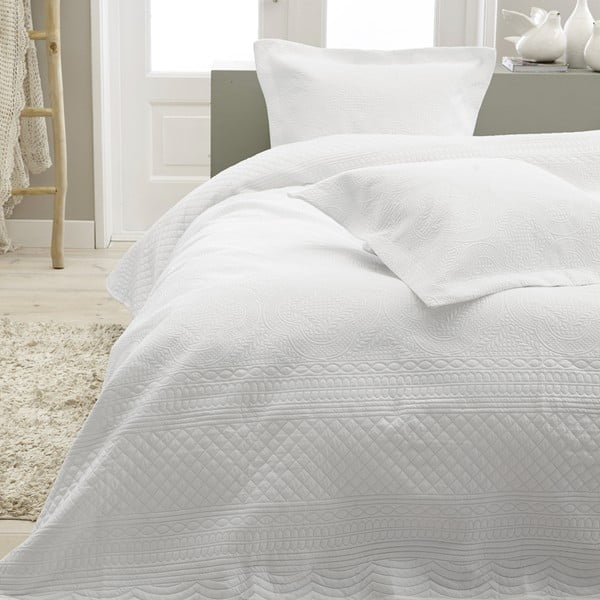 Charlene fehér mikroperkál ágytakaró két párnahuzattal, 260 x 250 cm - Sleeptime