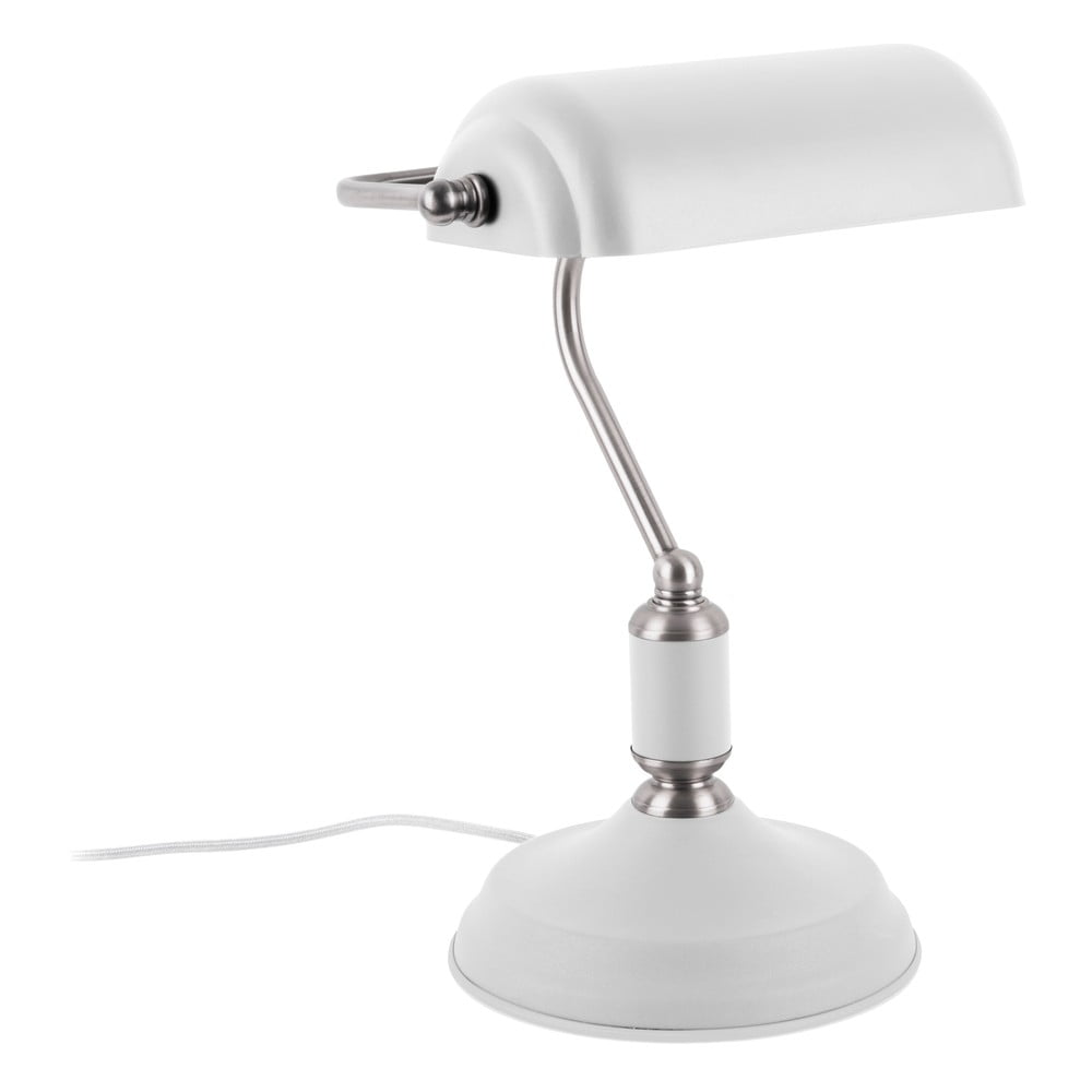 Bank fehér asztali lámpa ezüstszínű részletekkel - Leitmotiv