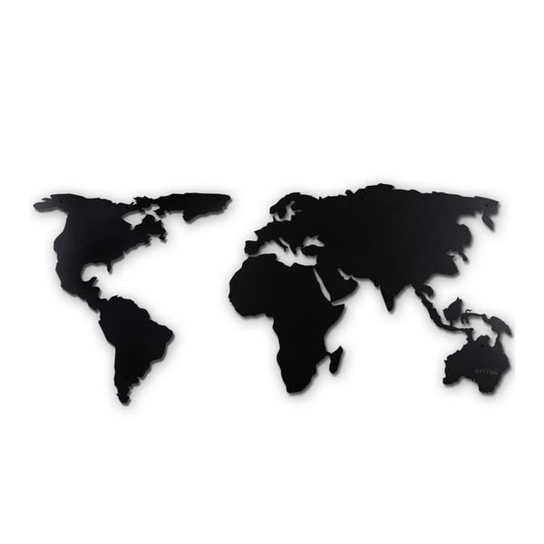 World Map XL fekete, fém fali dekor
