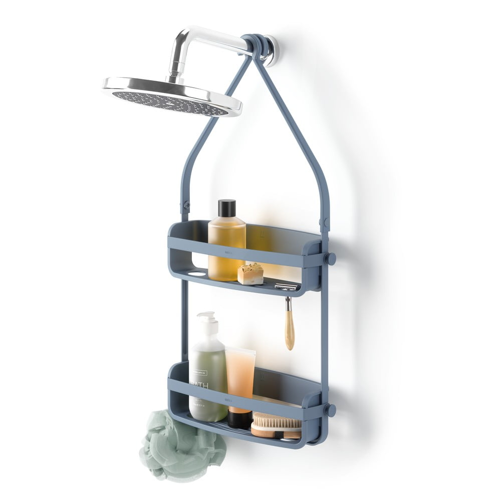 Kék függő műanyag fürdőszobai polc Flex – Umbra