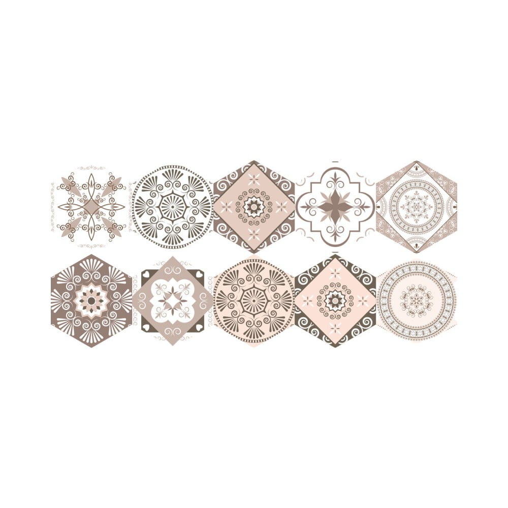 Floor Stickers Hexagons Cornalina 10 db-os padlómatrica szett, 40 x 90 cm - Ambiance