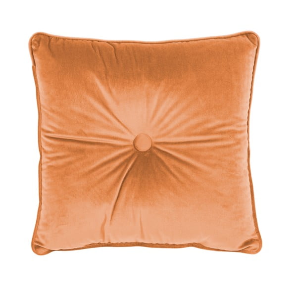 Velvet Button narancssárga díszpárna, 45 x 45 cm - Tiseco Home Studio