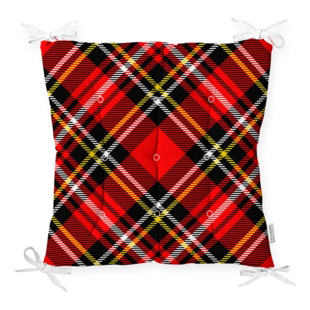 Flannel Red Black székpárna, 40 x 40 cm - Minimalist Cushion Covers