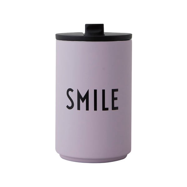 Smile lila utazó termobögre, 350 ml - Design Letters