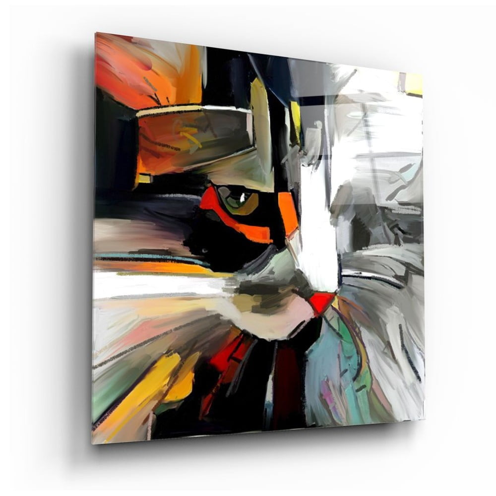 Abstract Cat üvegkép, 60 x 60 cm - Insigne
