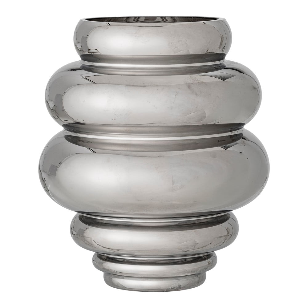 Ezüstszínű üveg kézzel készített váza (magasság 24 cm) Zorya – Bloomingville