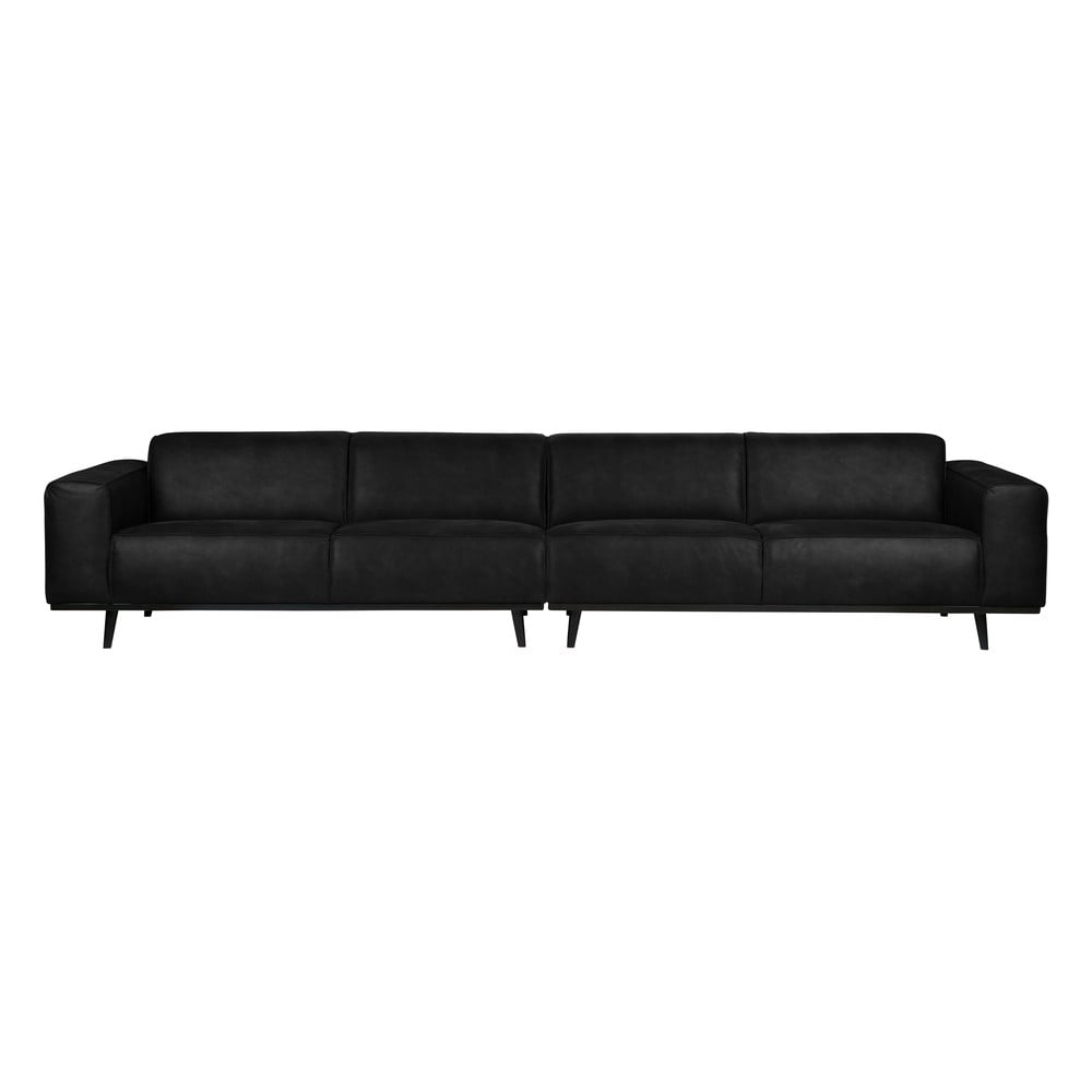 Statement fekete művelúr kanapé, 372 cm - bepurehome