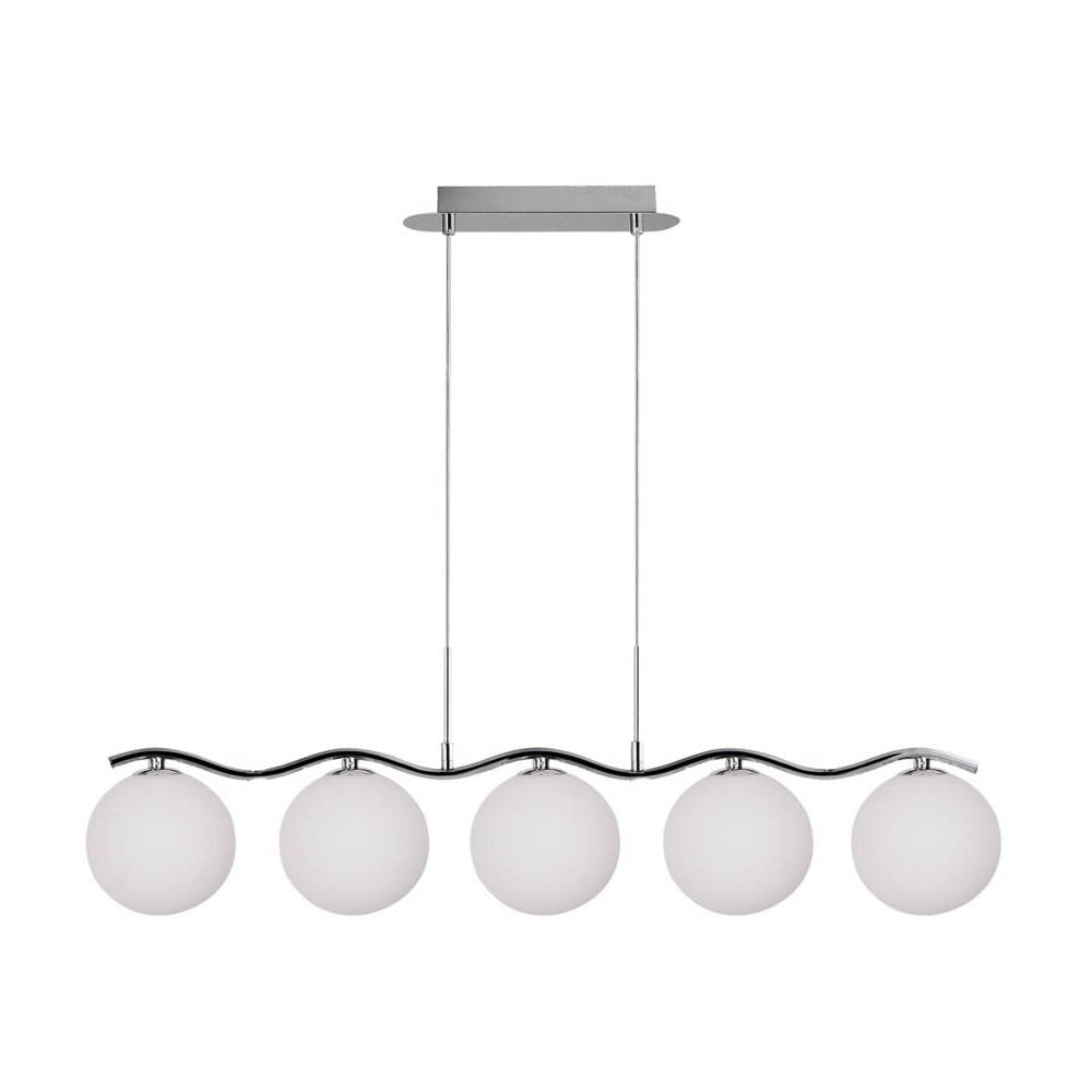 Ezüstszínű függőlámpa üveg búrával 12x86 cm ramon – candellux lighting