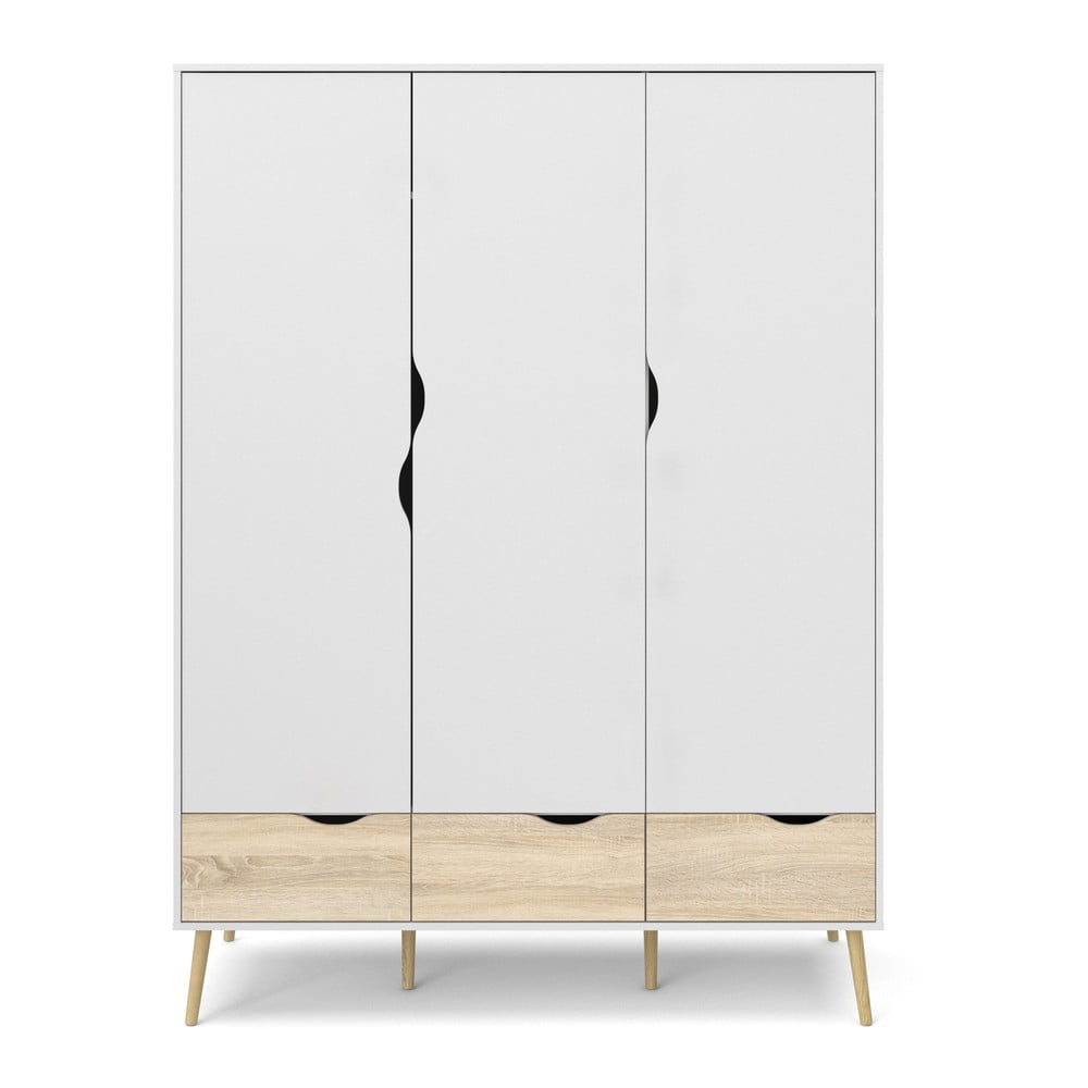 Oslo fehér ruhásszekrény, 147 x 200 cm - tvilum