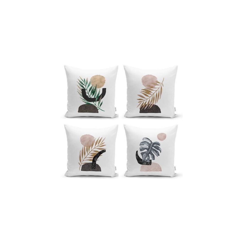 Geometric Leaf 4 db-os dekorációs párnahuzat szett, 45 x 45 cm - Minimalist Cushion Covers