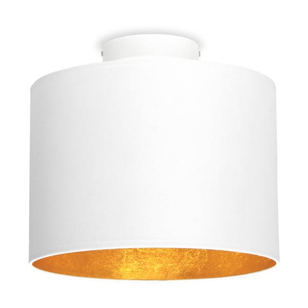 MIKA fehér mennyezeti lámpa aranyszínű részletekkel, ⌀ 25 cm - Sotto Luce