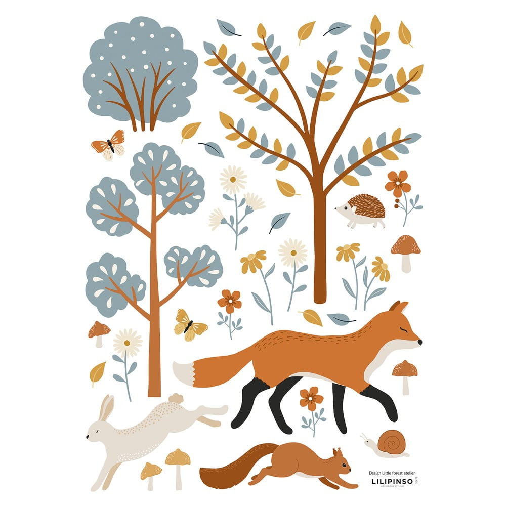 Matrica lap 30x42 cm Woodland Animals & Fox – Lilipinso