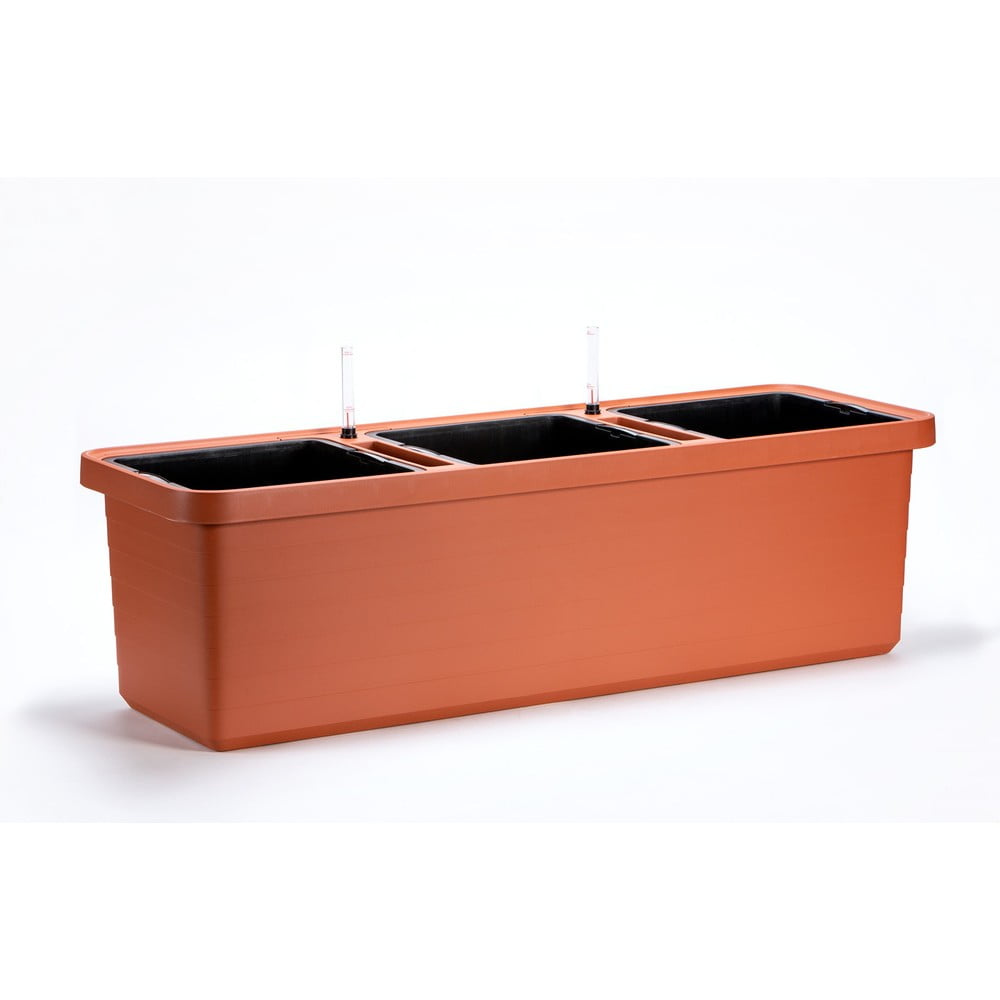 Berberis TRIO terrakotta színű önöntöző virágláda, 72 l - Plastia