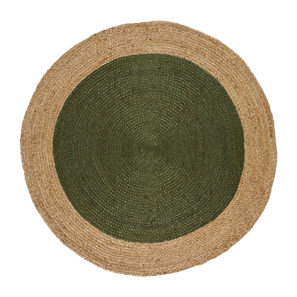 Zöld-natúr színű kerek szőnyeg ø 120 cm mahon – universal