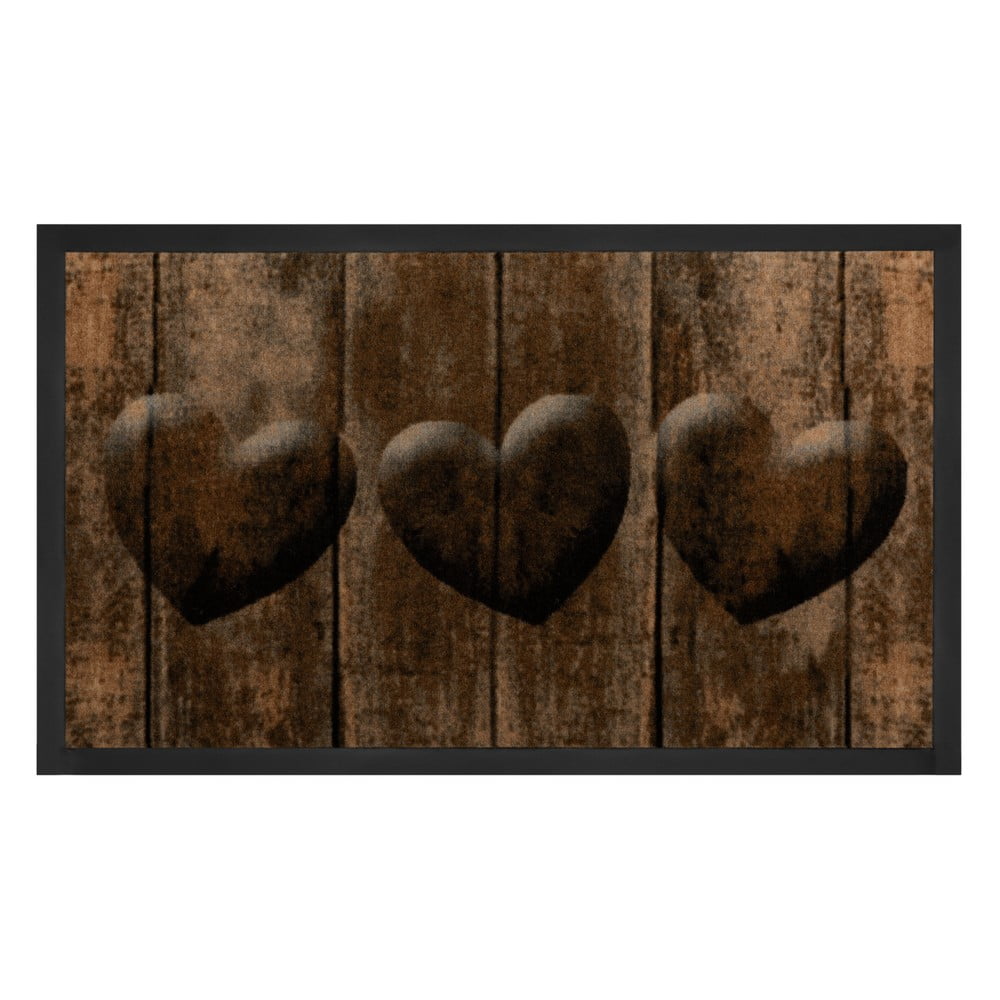 Hearts barna lábtörlő, 45 x 75 cm - Hanse Home