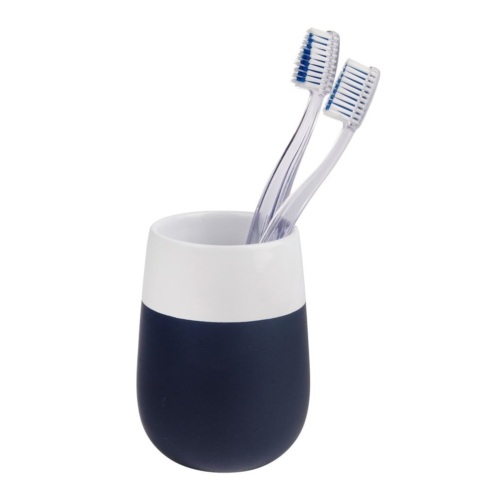 Matta kék-fehér kerámia fogkefetartó pohár - Wenko