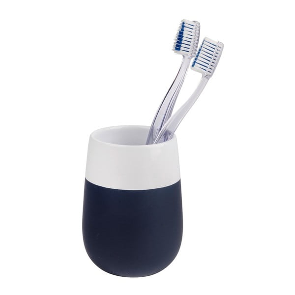 Matta kék-fehér kerámia fogkefetartó pohár - Wenko