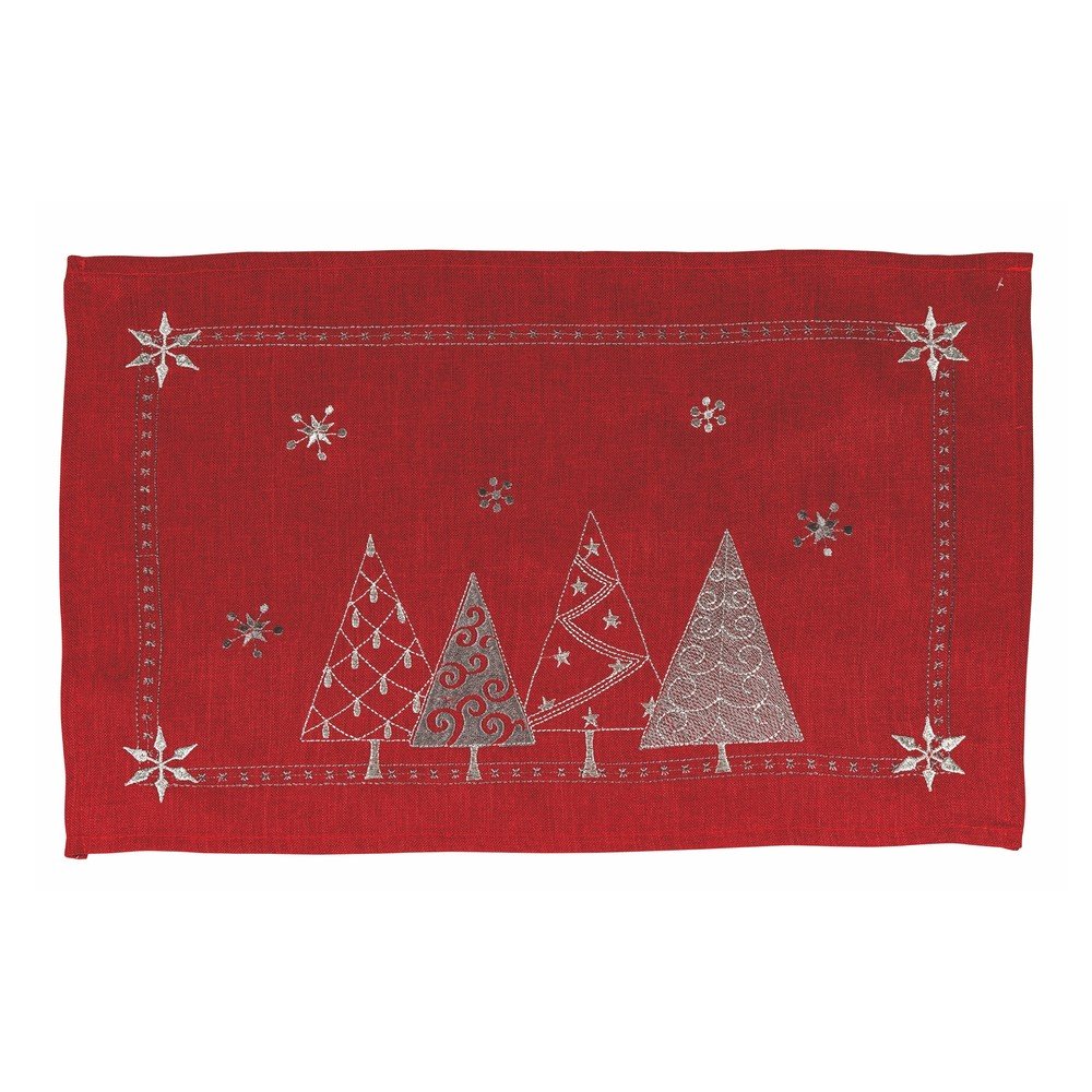 Xmas Tree 2 db-os piros karácsonyi tányéralátét szett, 30 x 45 cm - Villa d'Este