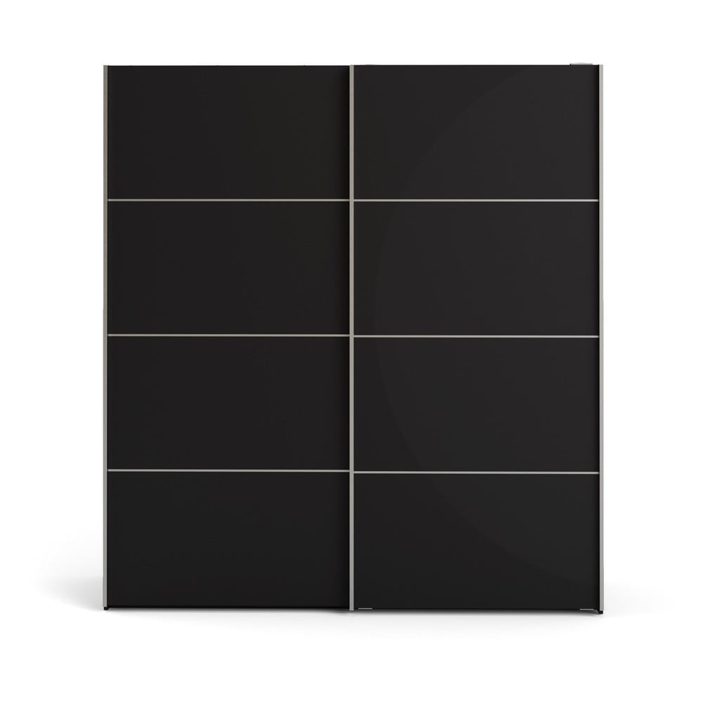 Verona fekete ruhásszekrény tolóajtókkal, 182 x 202 cm - Tvilum