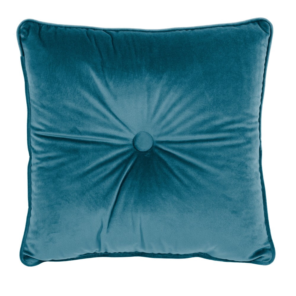 Velvet Button kék díszpárna, 45 x 45 cm - Tiseco Home Studio
