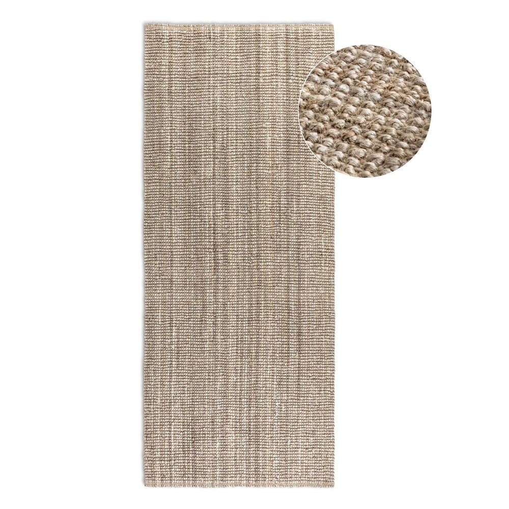 Bézs juta futószőnyeg 80x200 cm Bouclé – Hanse Home