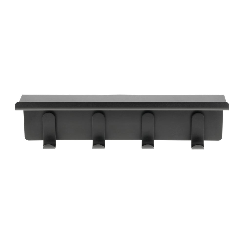 Fekete acél fali fogas polccal 11,5 cm A-Hallway – Zone