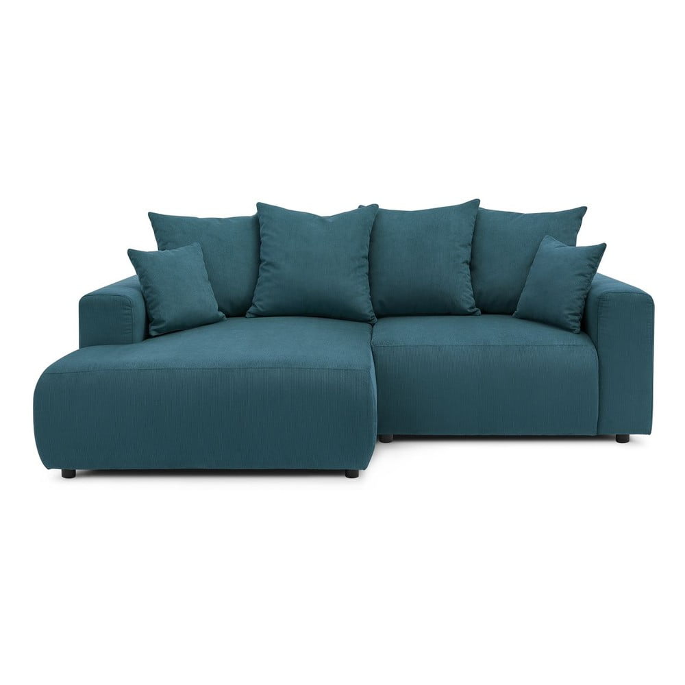 Kék bársony sarokkanapé Enjoy – Bobochic Paris