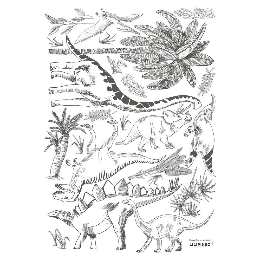 Matrica lap 30x42 cm Dinosaurs & Plants – Lilipinso