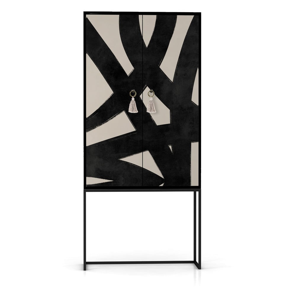 Fekete-bézs szekrény 75x164,5 cm alva – really nice things