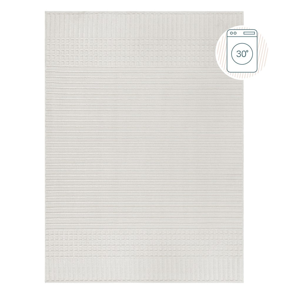 Fehér mosható zsenília szőnyeg 200x320 cm elton – flair rugs